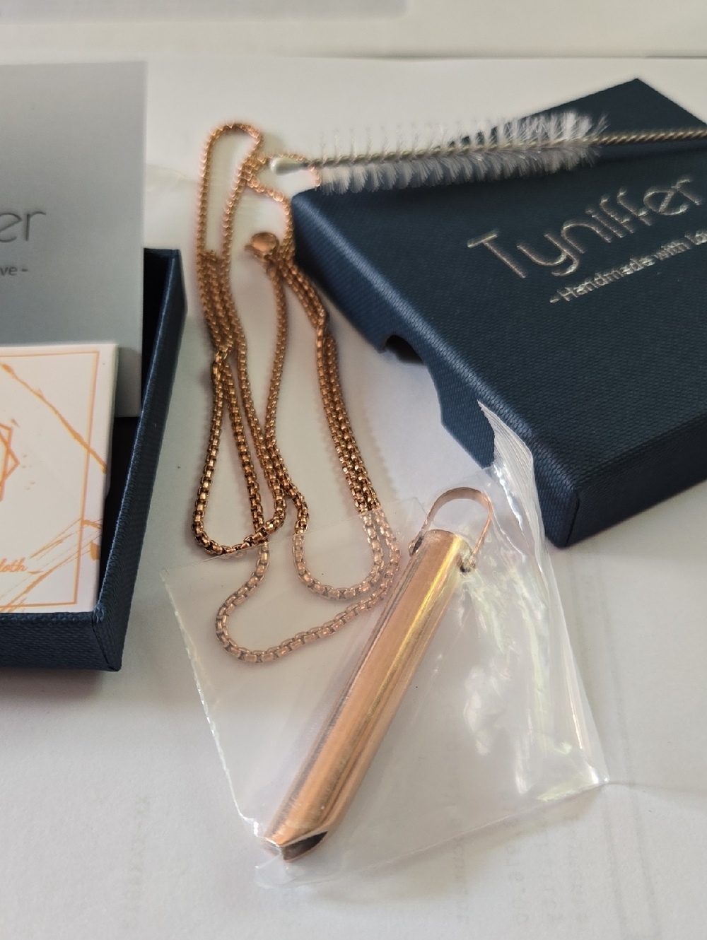 Anti-anxiety Breathing Excercise Necklace Rose Gold Tone Finish.